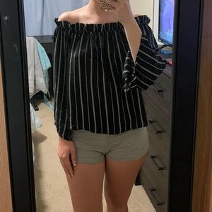 Black and White Striped Top